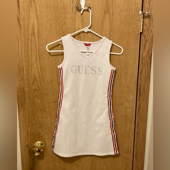 Guess Dresses & Skirts - Guess White Dress w/ Multicolor Stripes, Wmns Sz 8 Rare Find! Y2K vibes! Unique!